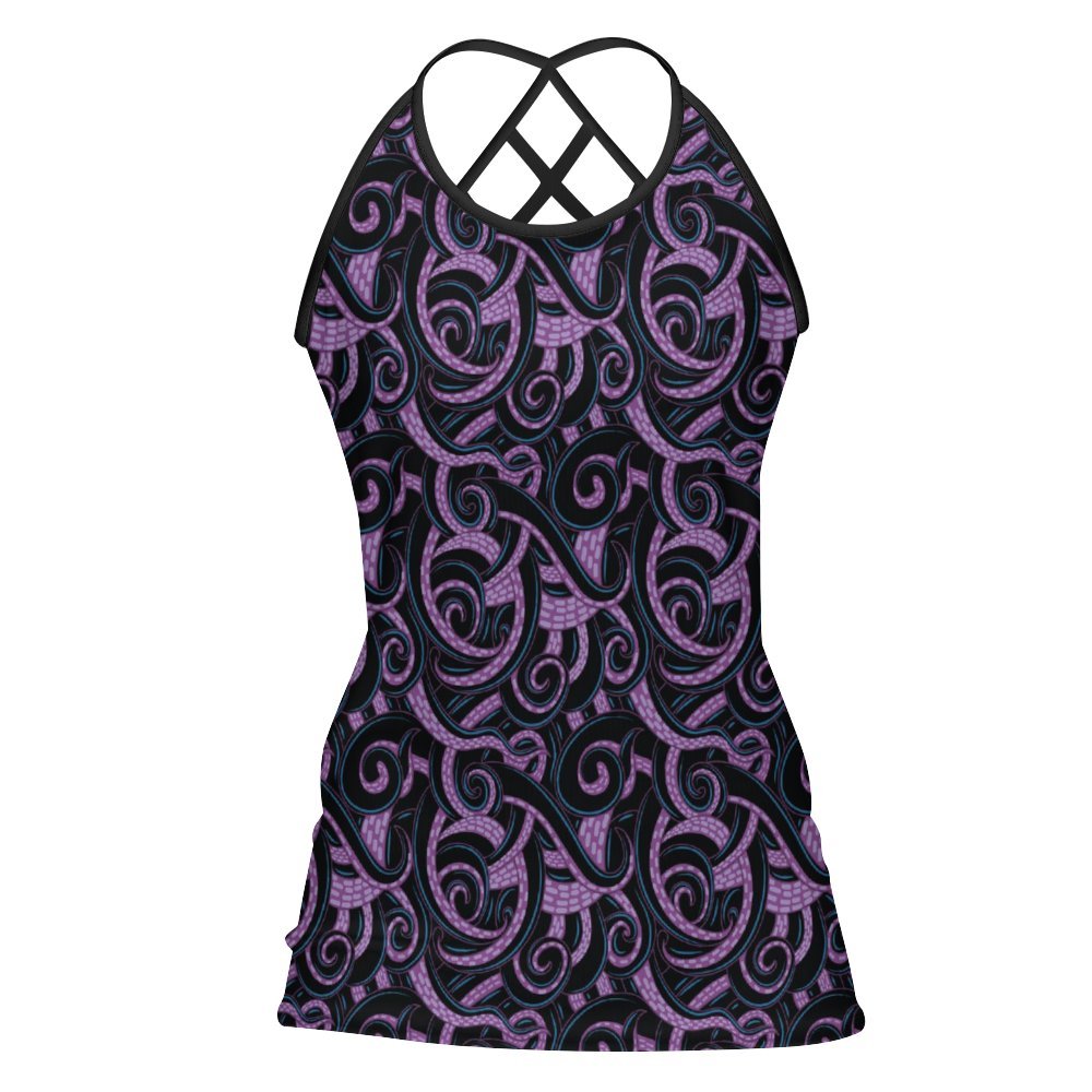 Ursula Tentacles Women's Criss-Cross Open Back Tank Top