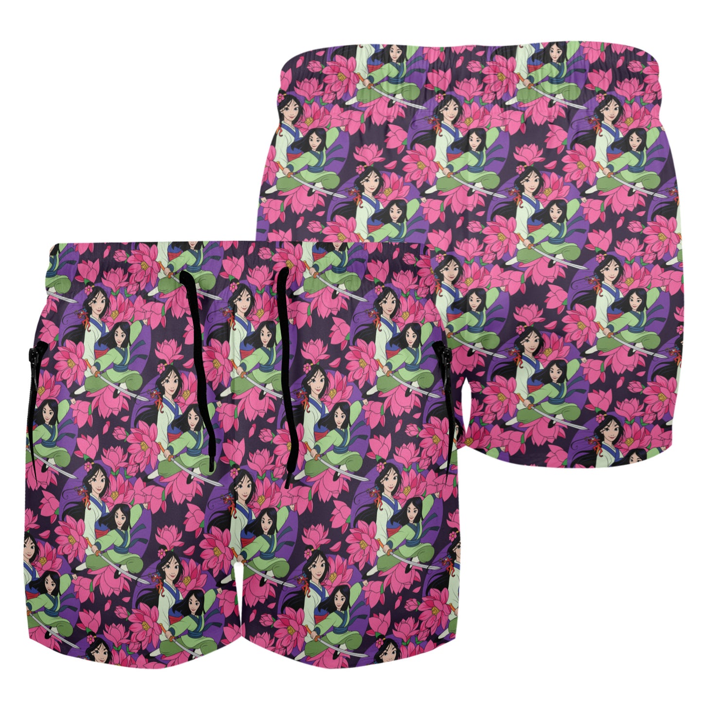 Disney Mulan Blooming Flowers Men's Quick Dry Athletic Shorts