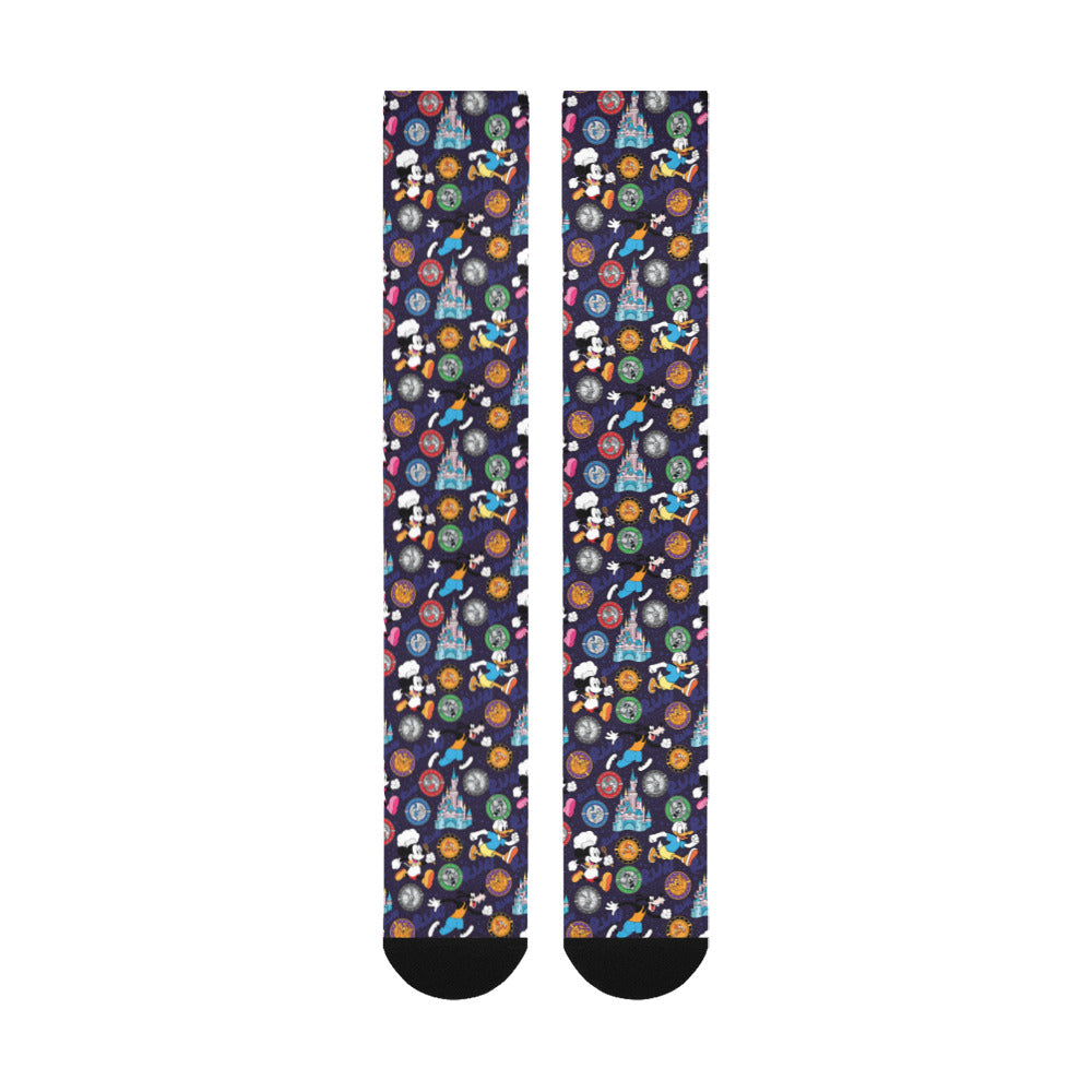 Mickey Wine And Dine Race Over-The-Calf Socks