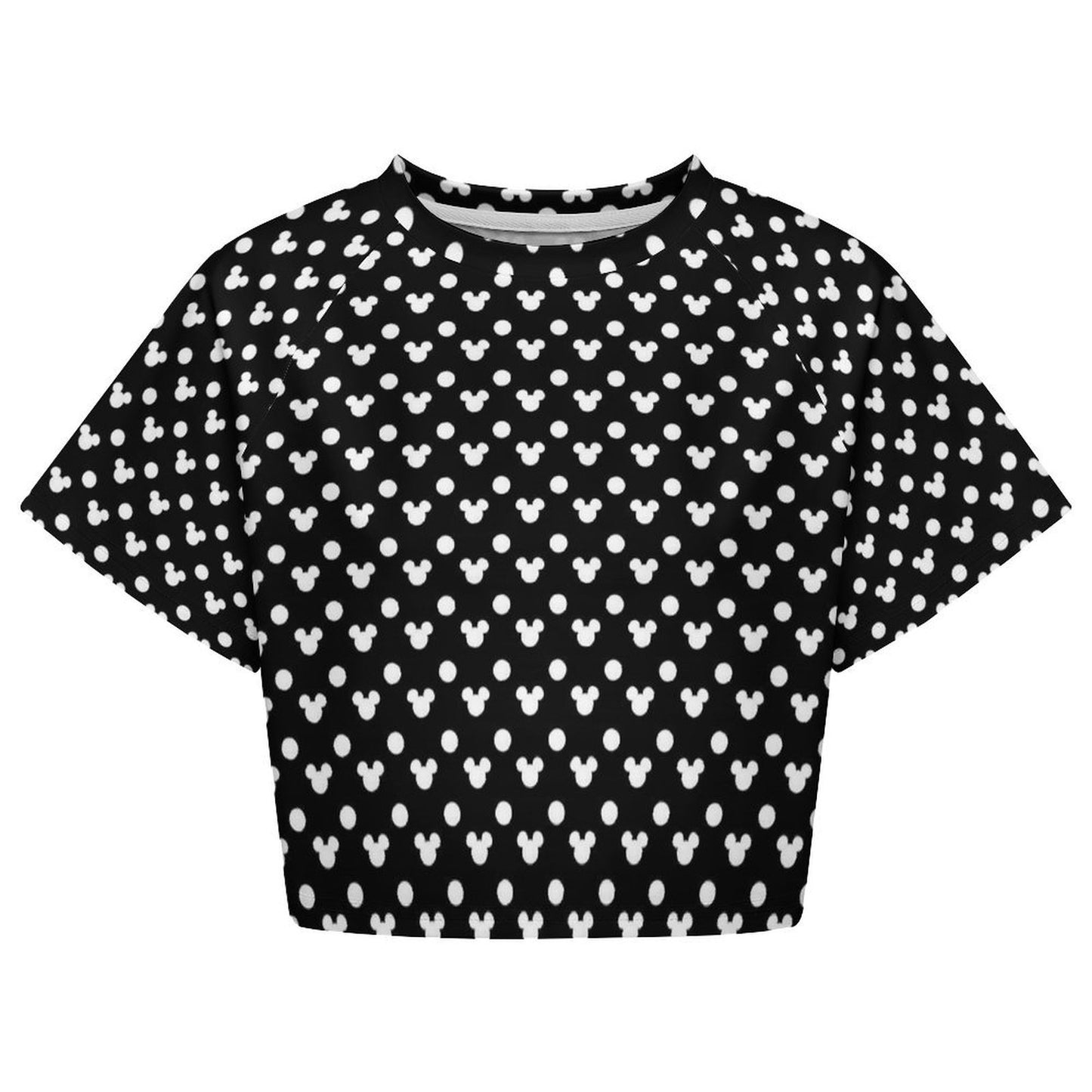 All Over Print Cropped Ralgan T-Shirt - Ambrie