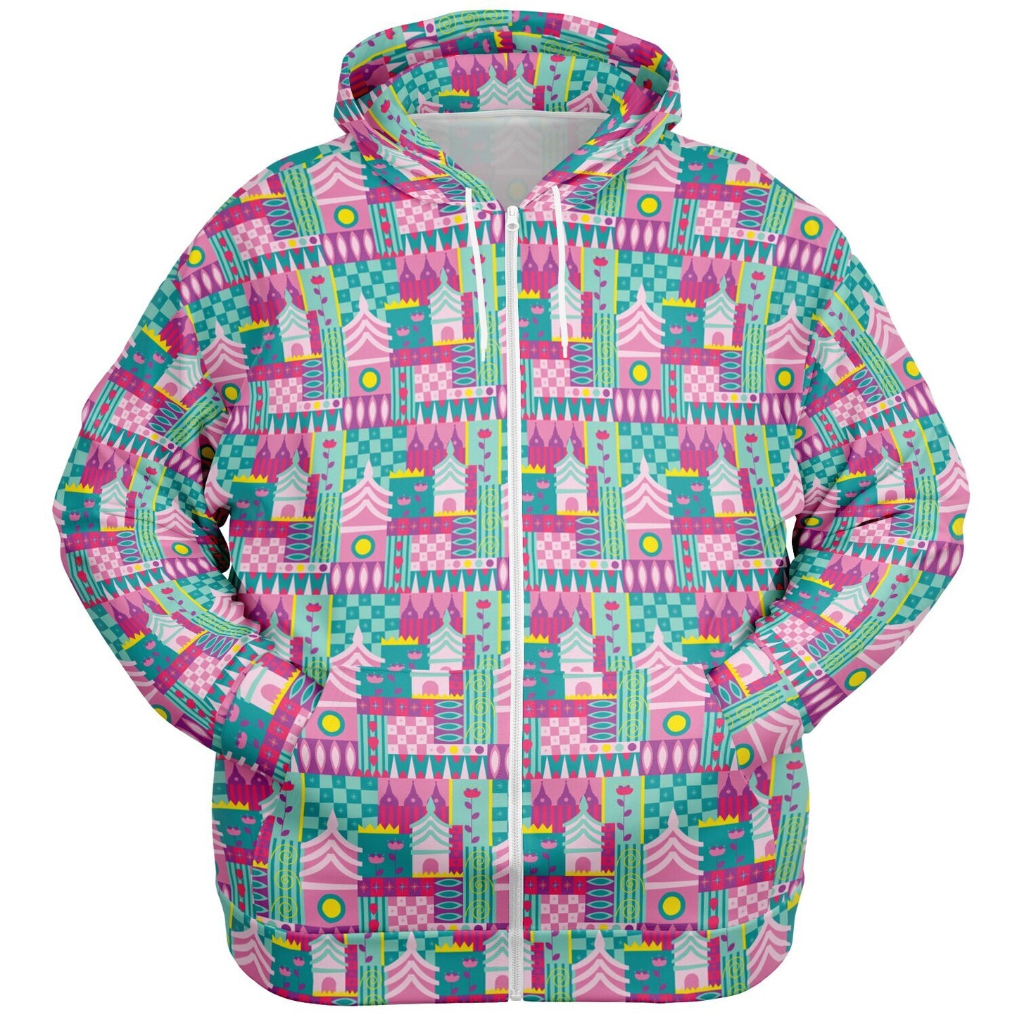 Small World Plus-size Unisex Zip Hoodie