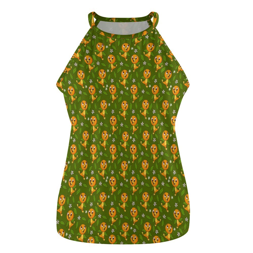 Orange Bird Women's Round-Neck Vest Tank Top