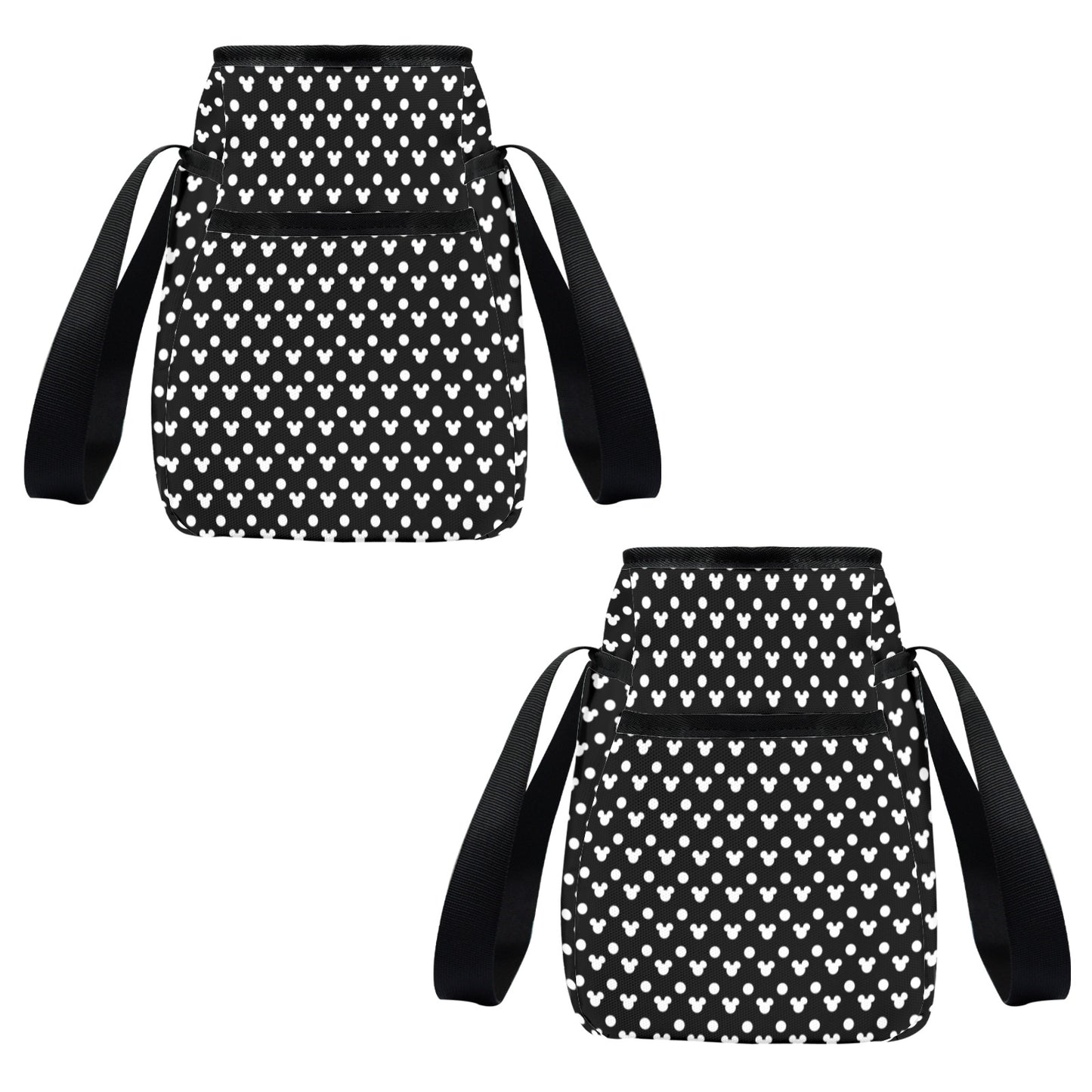 Black With White Mickey Polka Dots Large Capacity Insulated Tote Bag