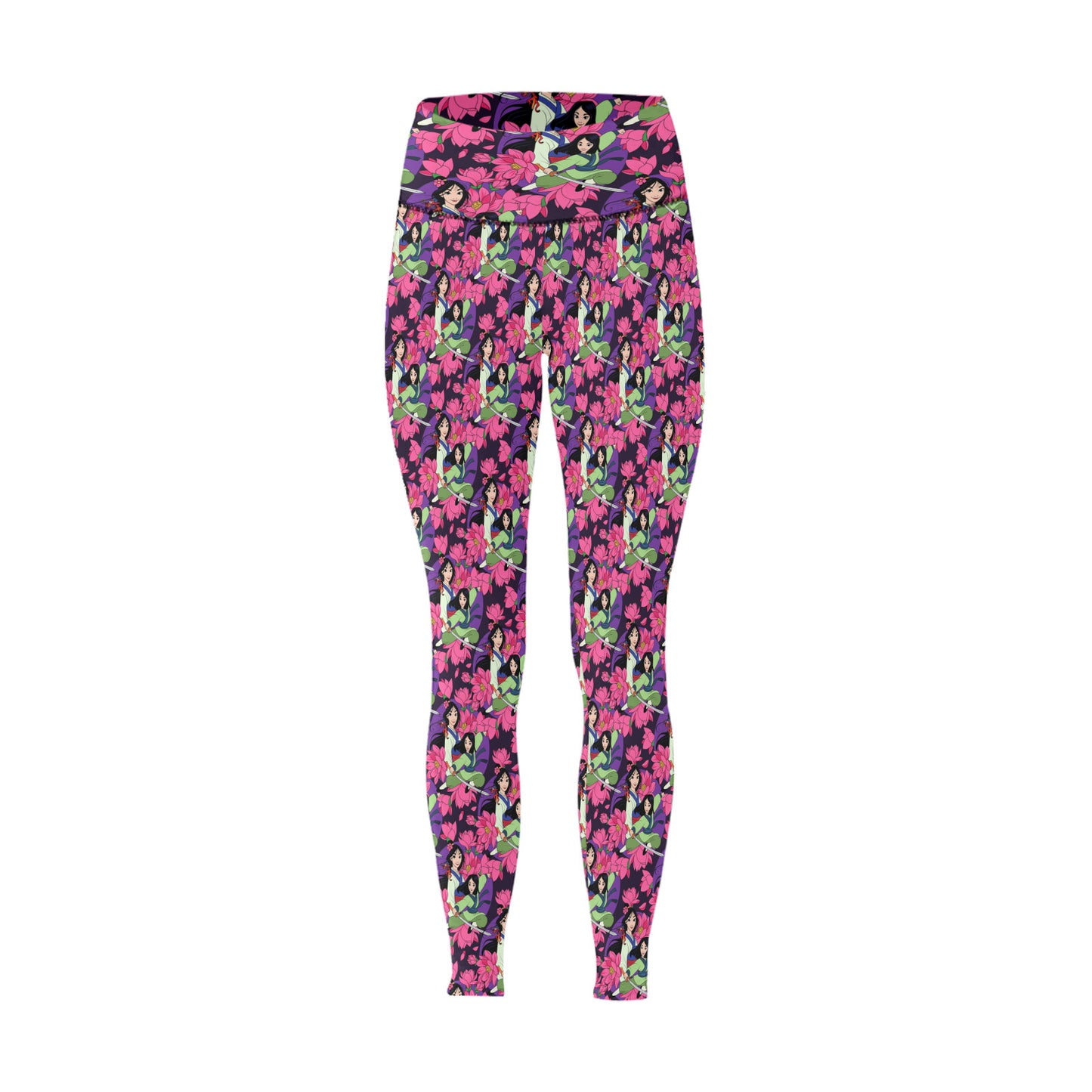 Disney Mulan Blooming Flowers Women's Athletic Leggings