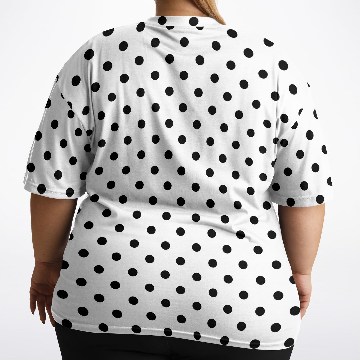 White With Black Polka Dots Unisex Plus-size T-Shirt