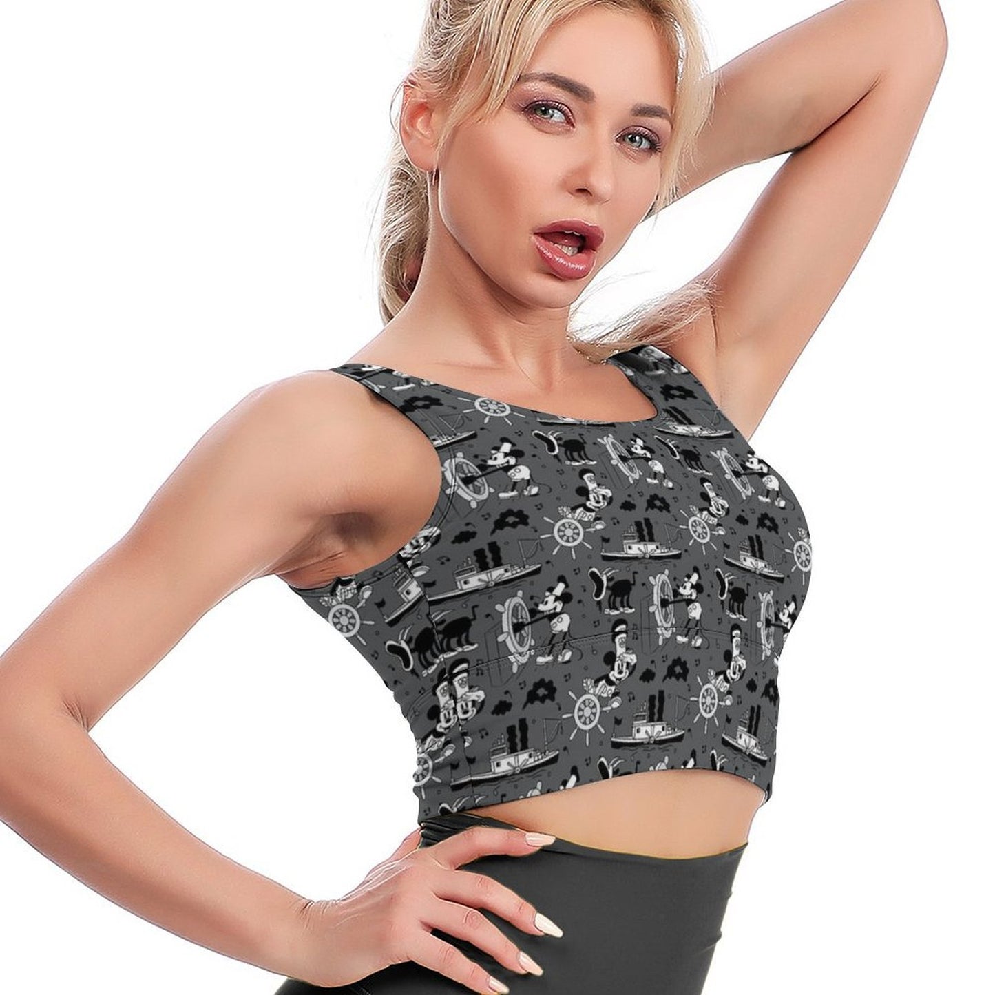 Steamboat Mickey Women's Crop Tank Top - Ambrie