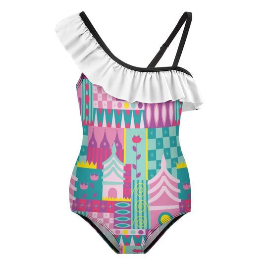 Small World Girls Flounce One-Piece Swimsuit