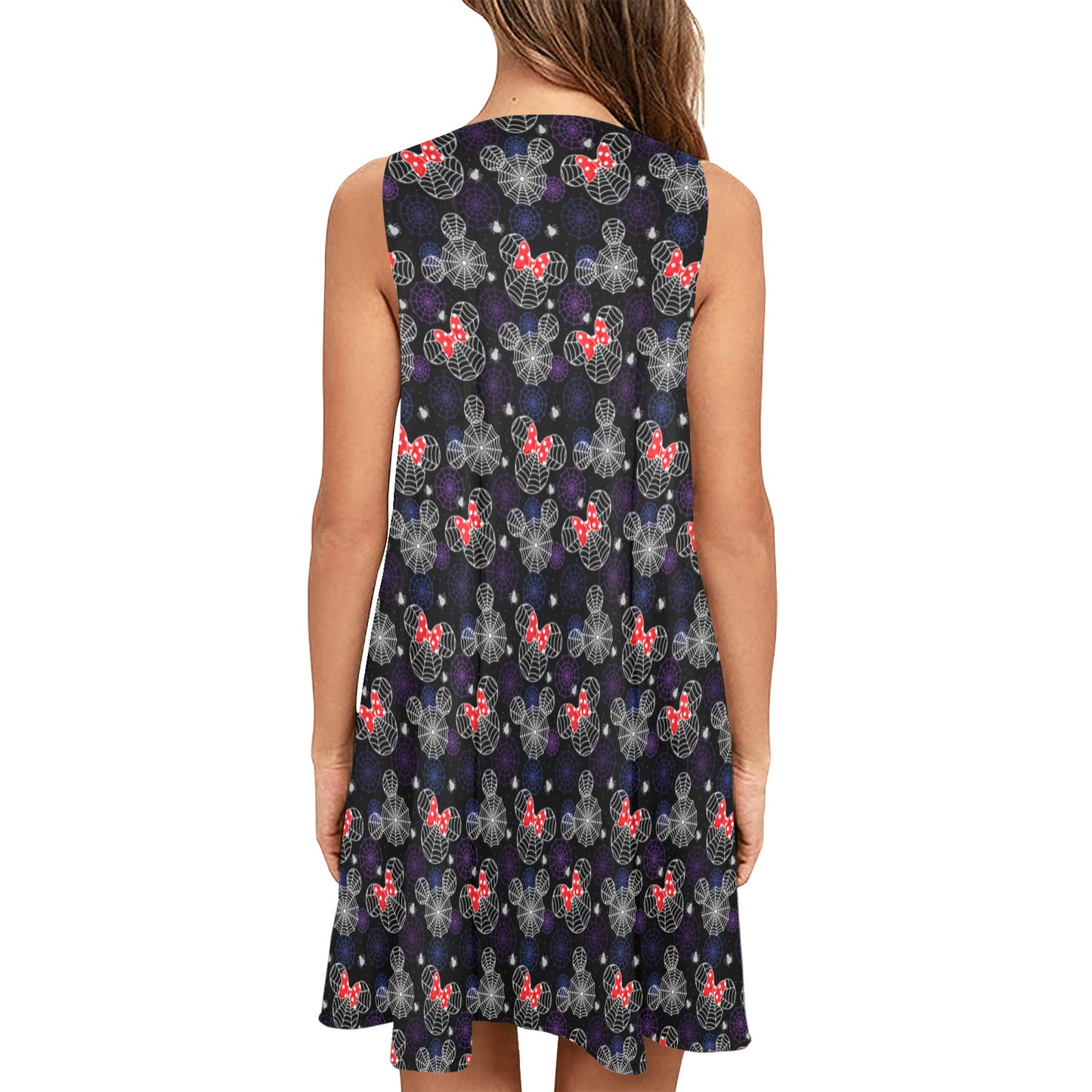 Spider Webs Sleeveless A-Line Pocket Dress
