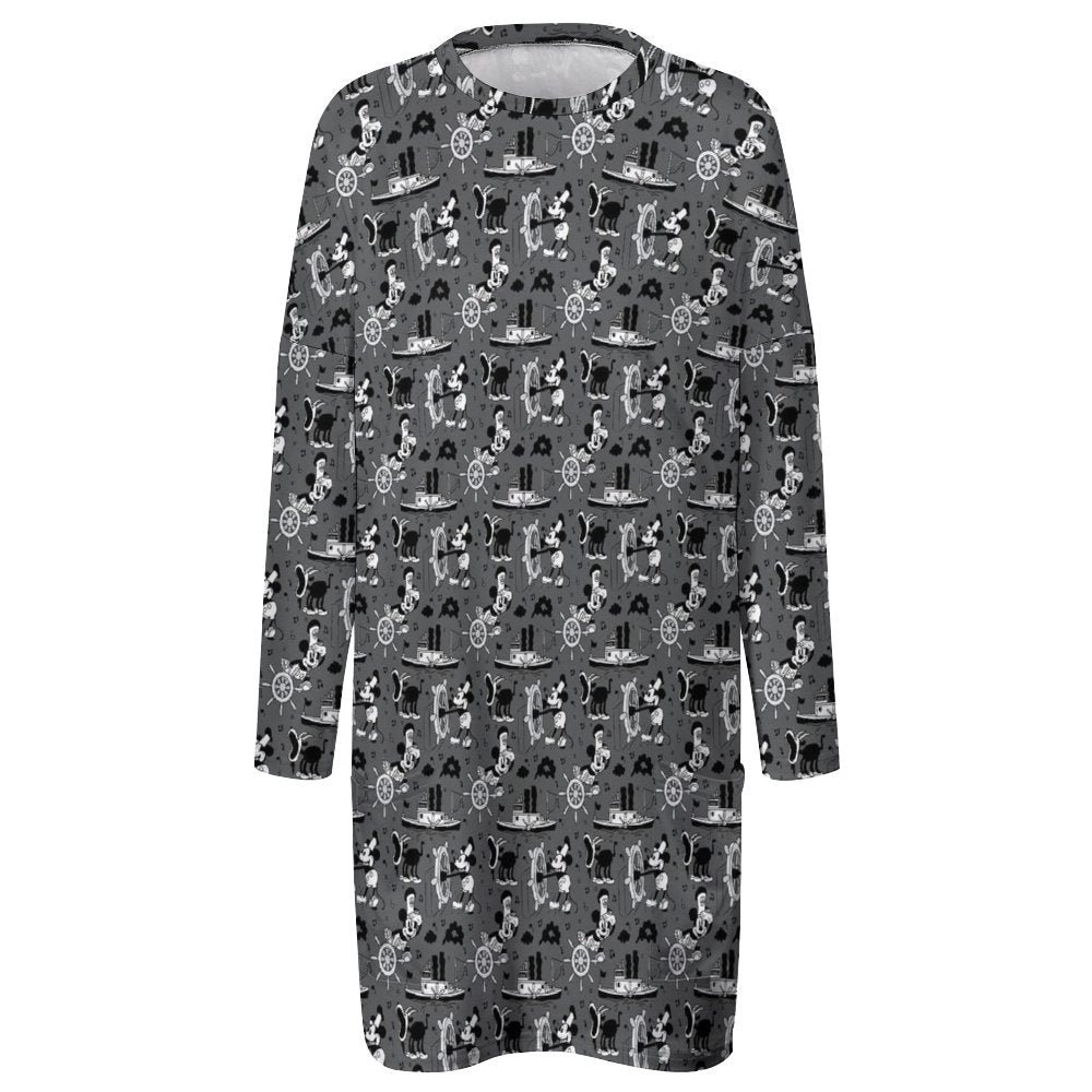 Steamboat Mickey Women's Long Fit Sweatshirt With Pockets