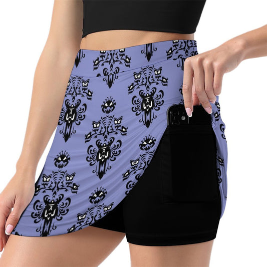 Haunted Mansion Wallpaper Athletic A-Line Skirt With Pocket Solid Shorts