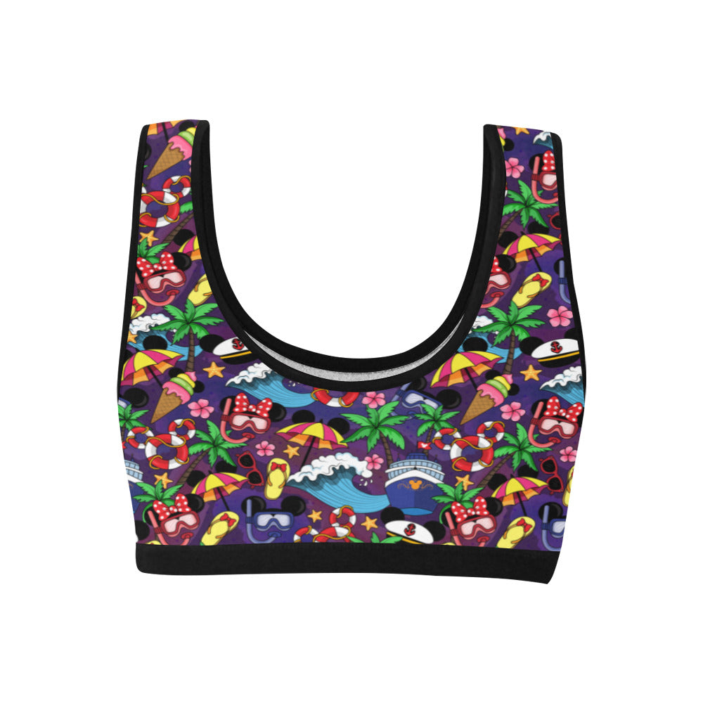 Mickey And Minnie Cruise Women's Sports Bra