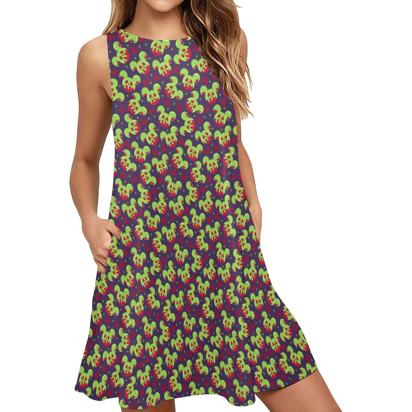 Poison Apple Sleeveless A-Line Pocket Dress