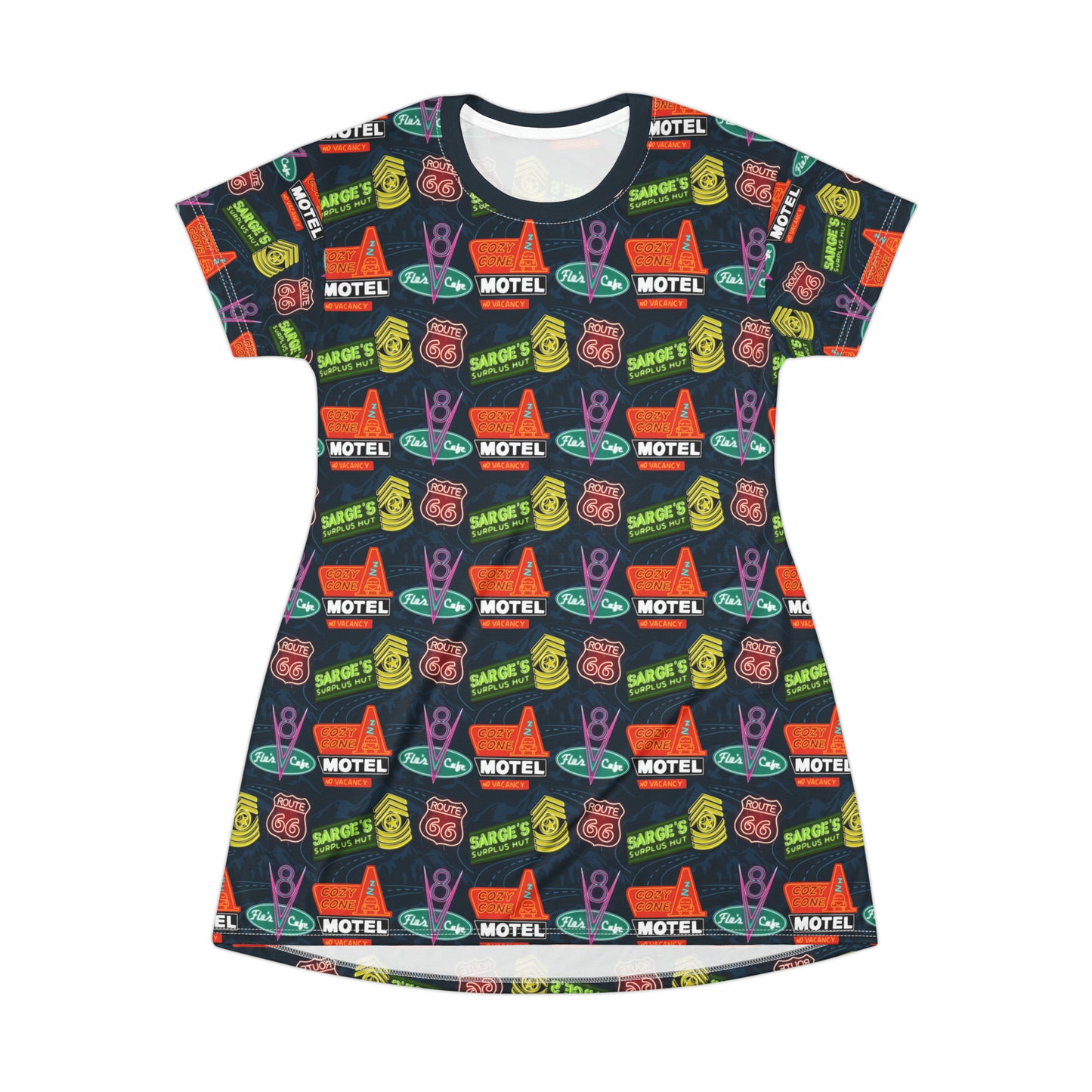 Disney Cars Neon Signs T-Shirt Dress