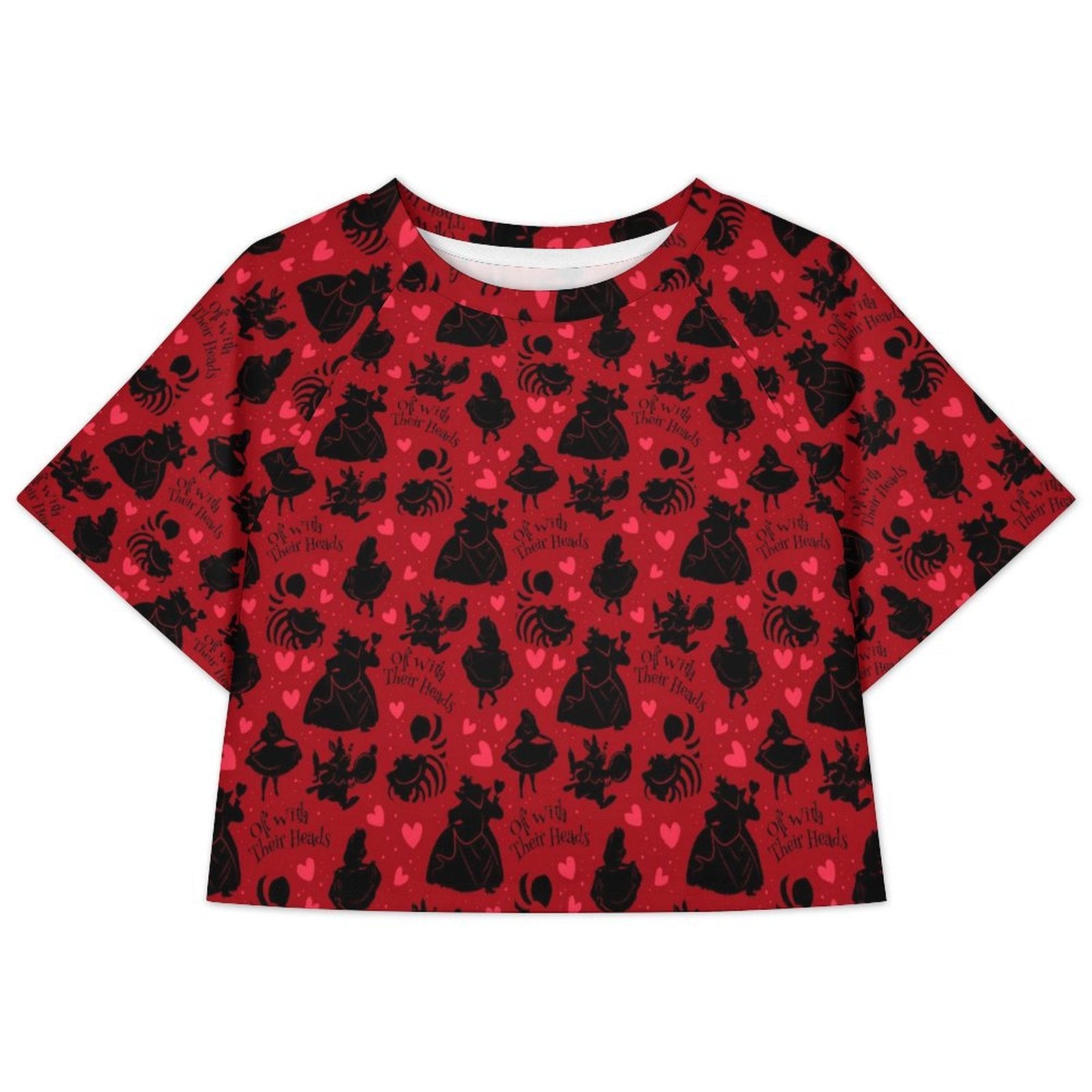 All Over Print Cropped Ralgan T-Shirt - Ambrie