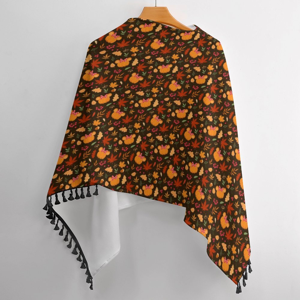 Fall Pumpkins Tassel Cape