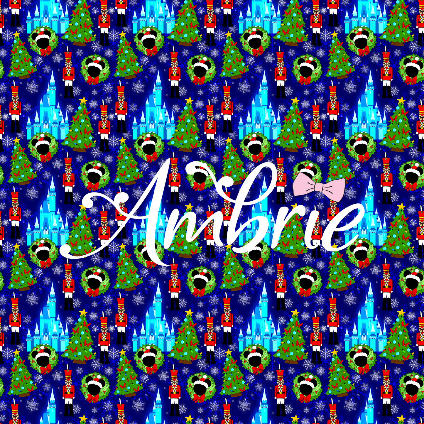 Christmas Castles Seamless Pattern, Magical Cartoon Seamless pattern, Fabric Sublimation