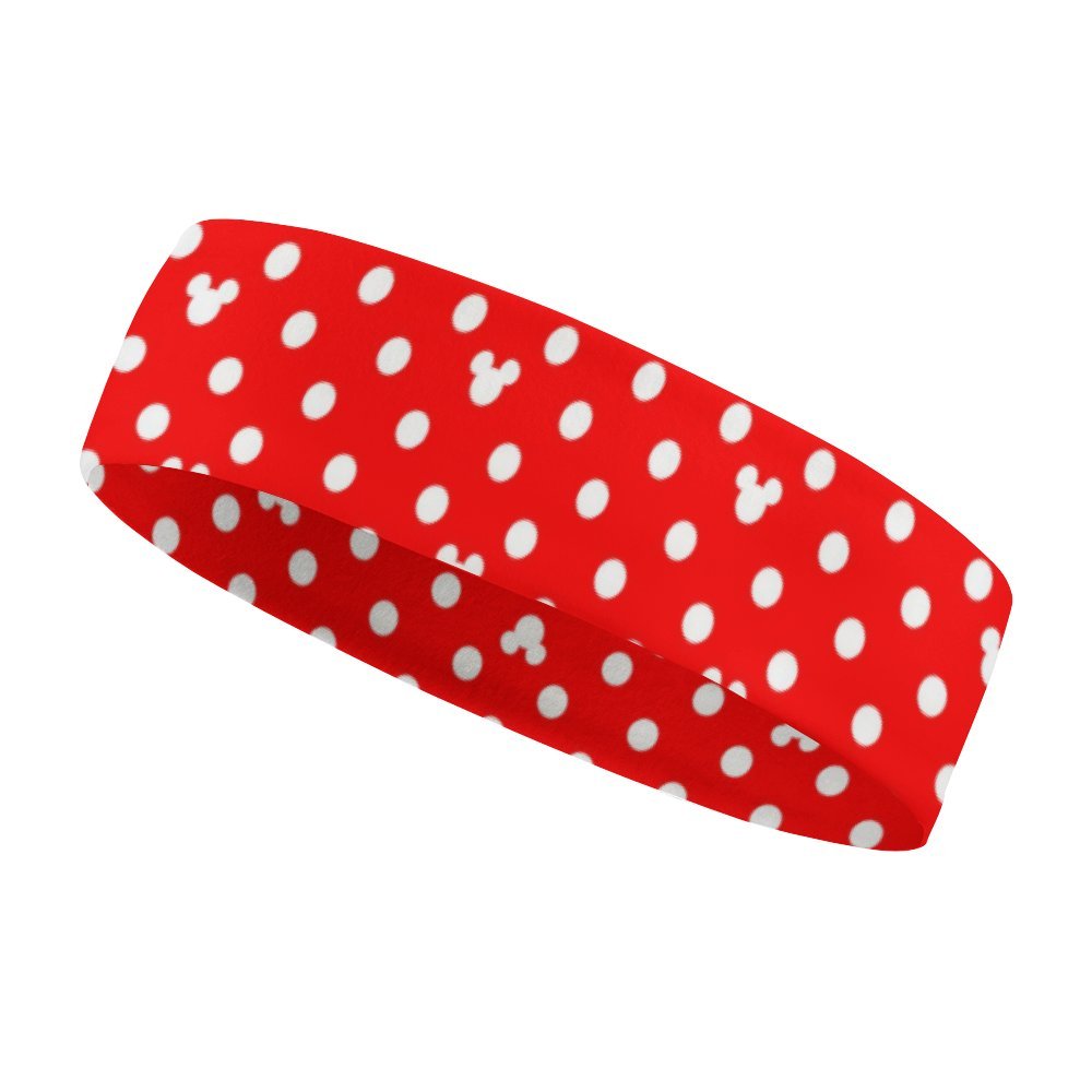 Red With White Mickey Polka Dots Sports Sweat Headband