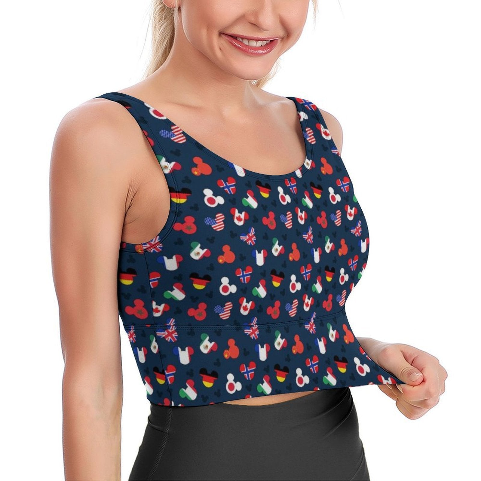 Mickey Flags Women's Crop Tank Top - Ambrie