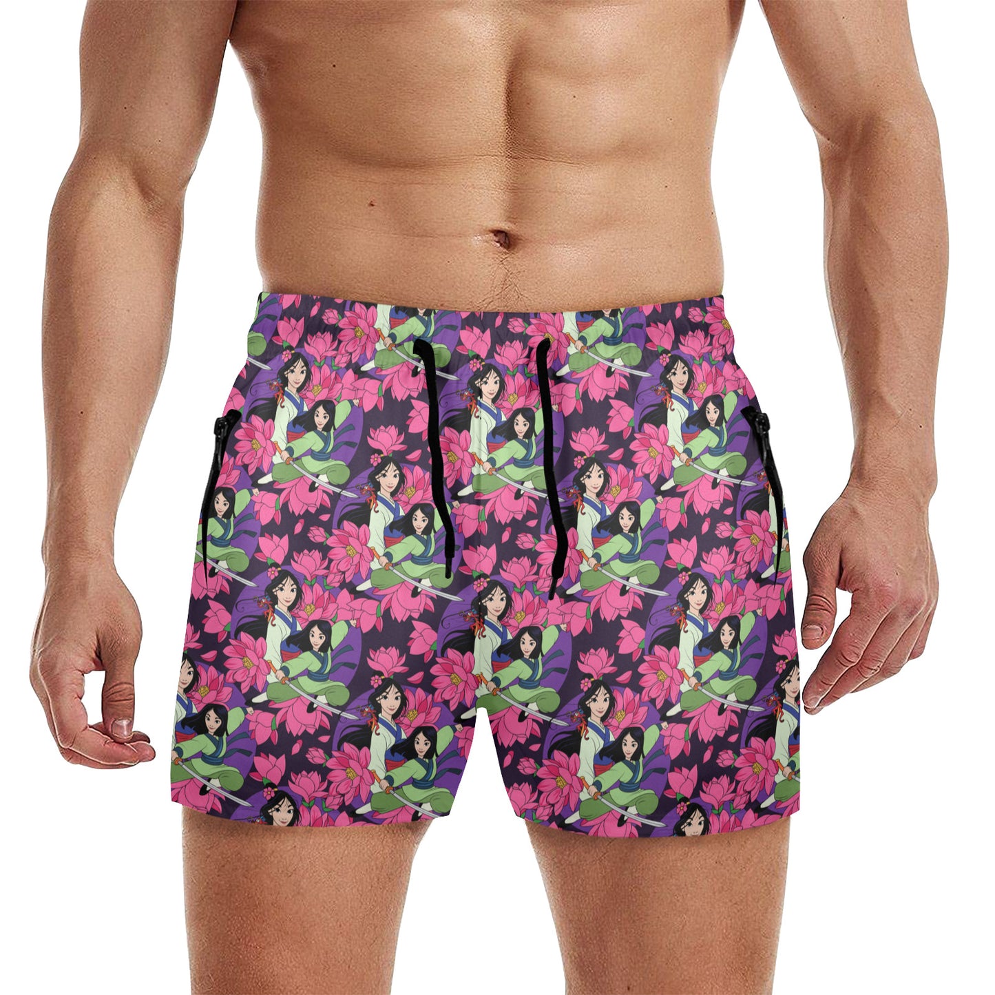 Blooming Flowers Men's Quick Dry Athletic Shorts