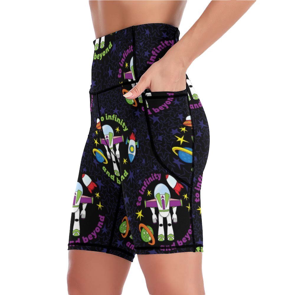 To Infinity And Beyond Women's Knee Length Athletic Yoga Shorts With Pockets