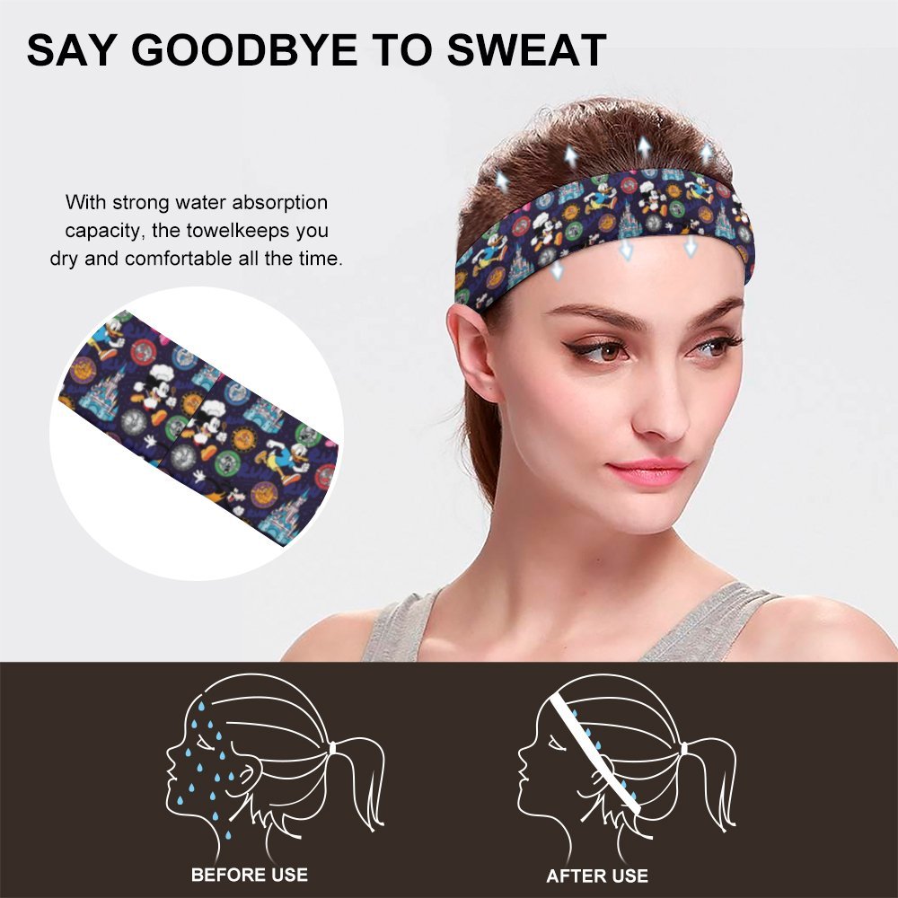 Mickey Wine And Dine Race Sports Sweat Headband