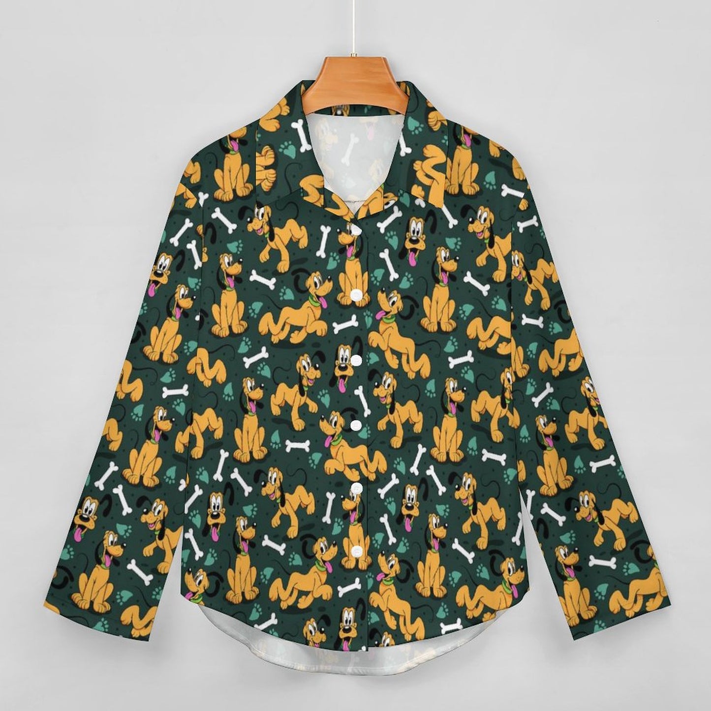 Life Is Better With A Dog Long Sleeve Button Up Blouse