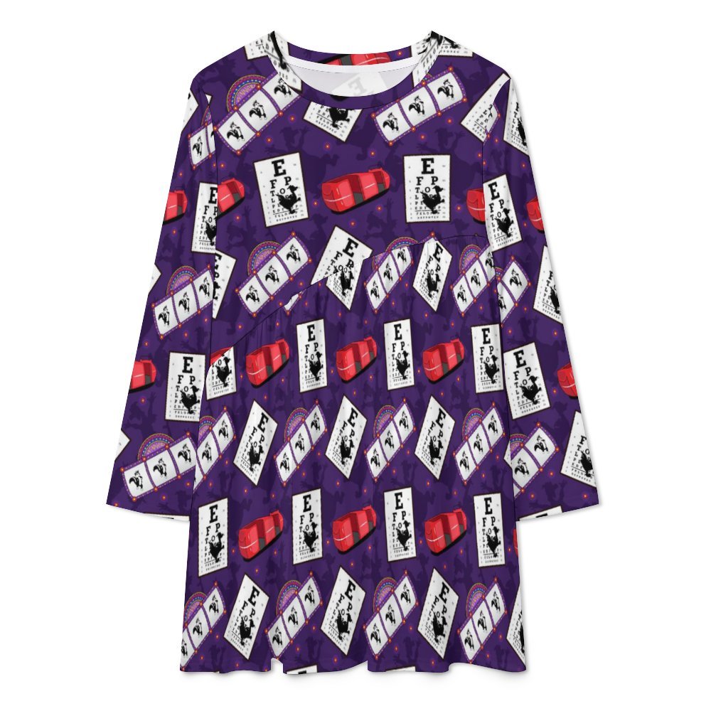 Disney Epcot Figment Imagination Long Sleeve Patchwork T-shirt Dress