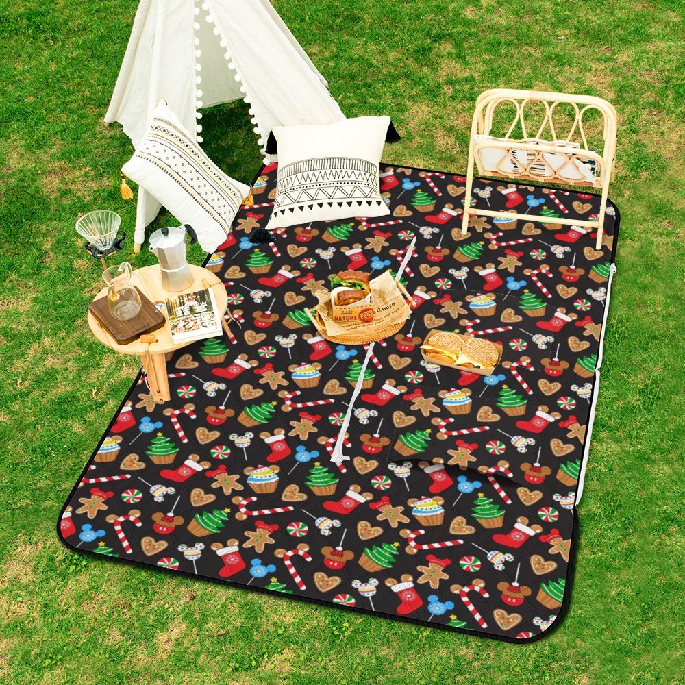 Christmas Snacks Zipper Picnic Mat