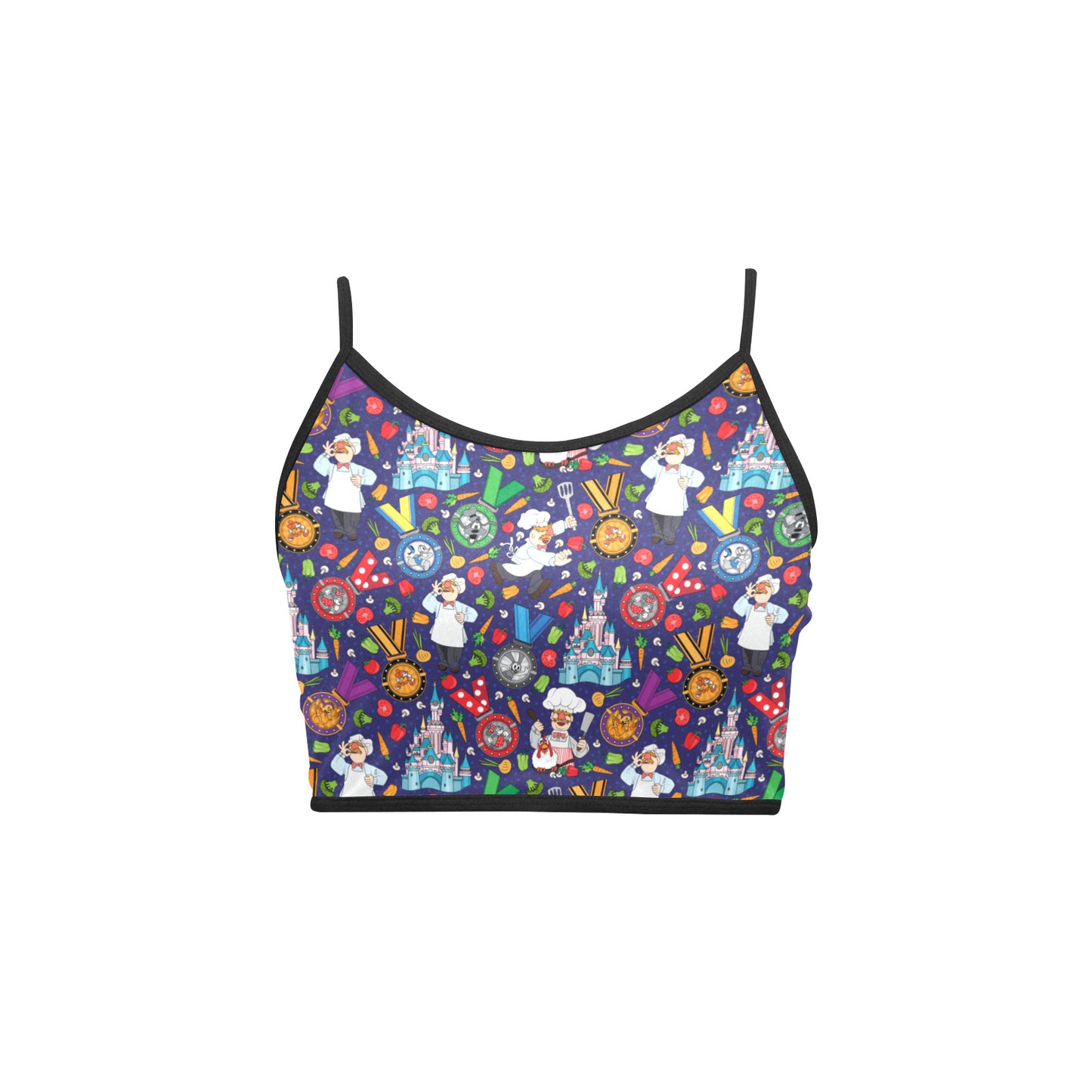 Muppets Chef Wine And Dine Race Women's Spaghetti Strap Crop Top