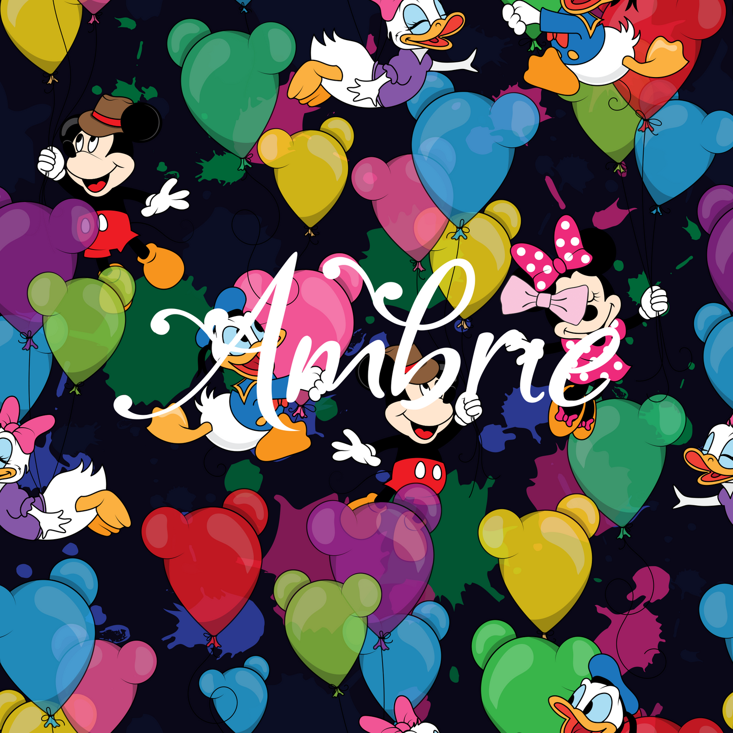 Character Balloons Seamless Pattern, Magical Cartoon Seamless pattern, Fabric Sublimation