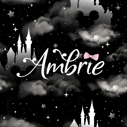 Black And White Castles Seamless Pattern, Magical Cartoon Seamless pattern, Fabric Sublimation