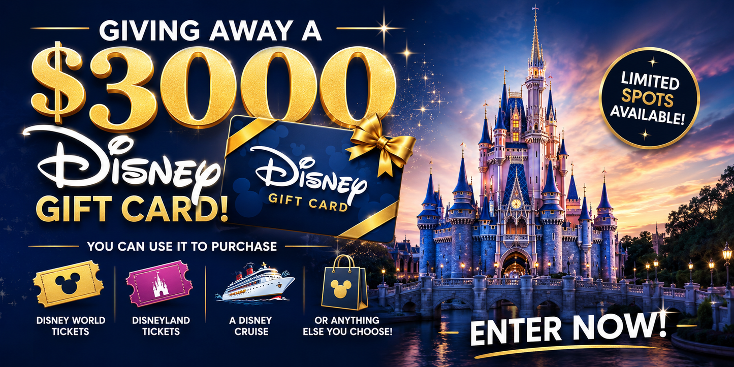 $3,000 Disney Gift Card Giveaway