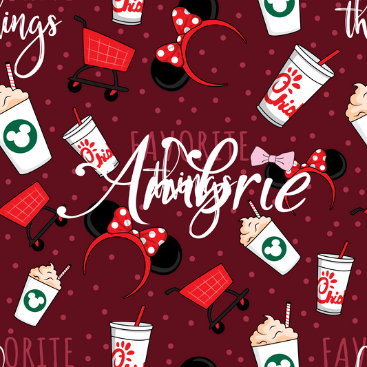 Favorite Things Seamless Pattern, Magical Cartoon Seamless pattern, Fabric Sublimation