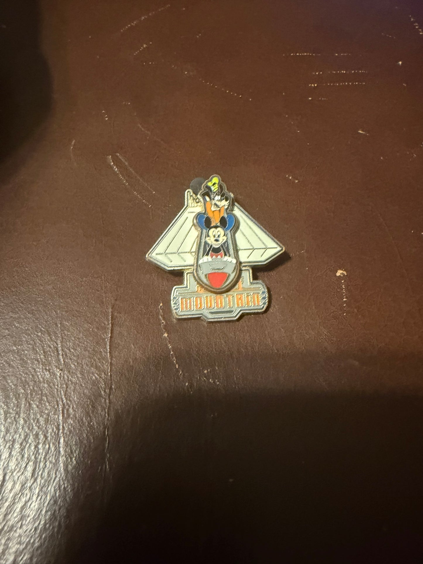 Wdw Disney Mickey & Goofy Space Mountain Slider PIN Official Trading 2008 Used