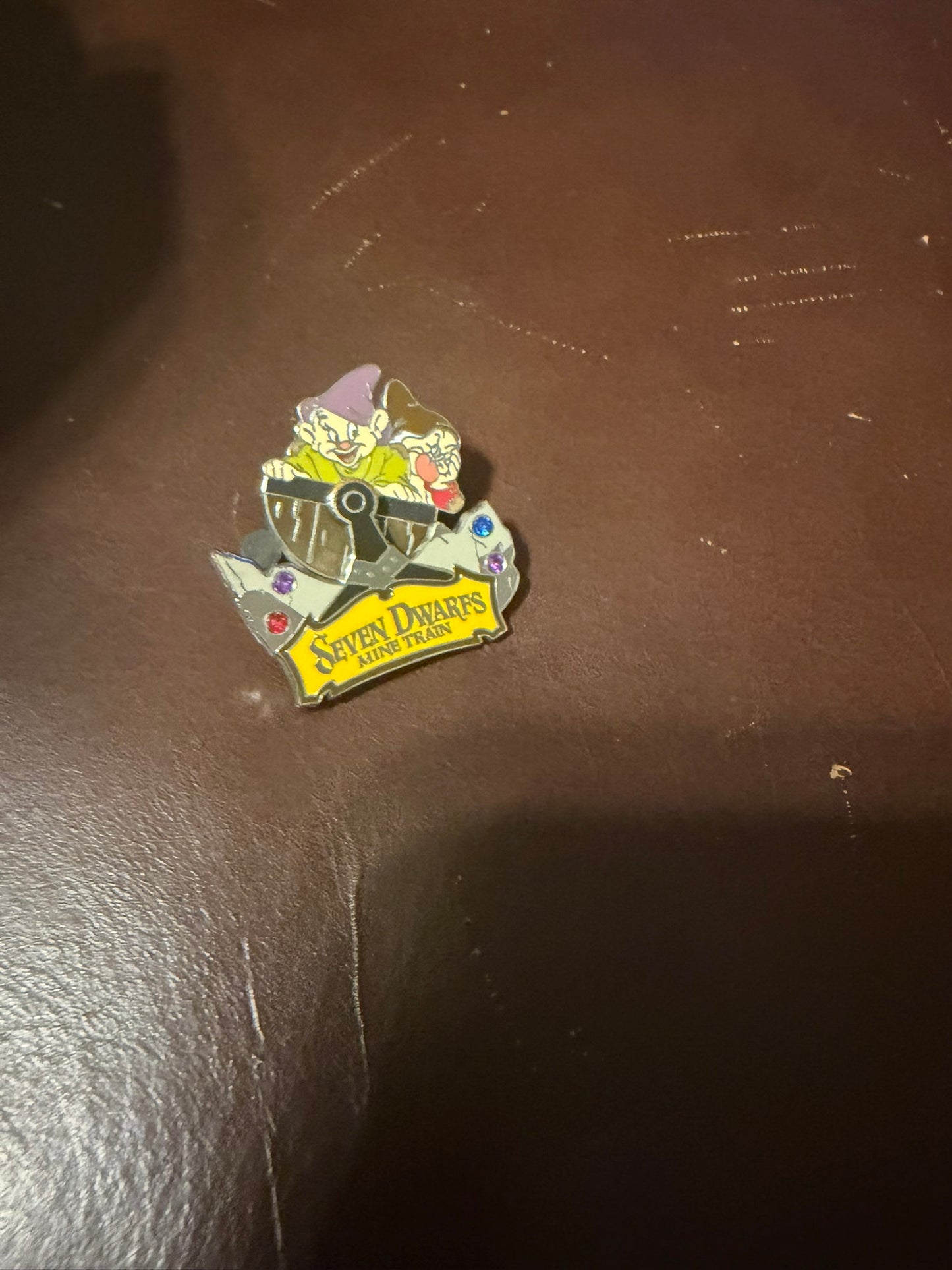 Disney Parks Seven Dwarfs Mine Train Dopey & Grumpy Rocking Pin Disney World Used