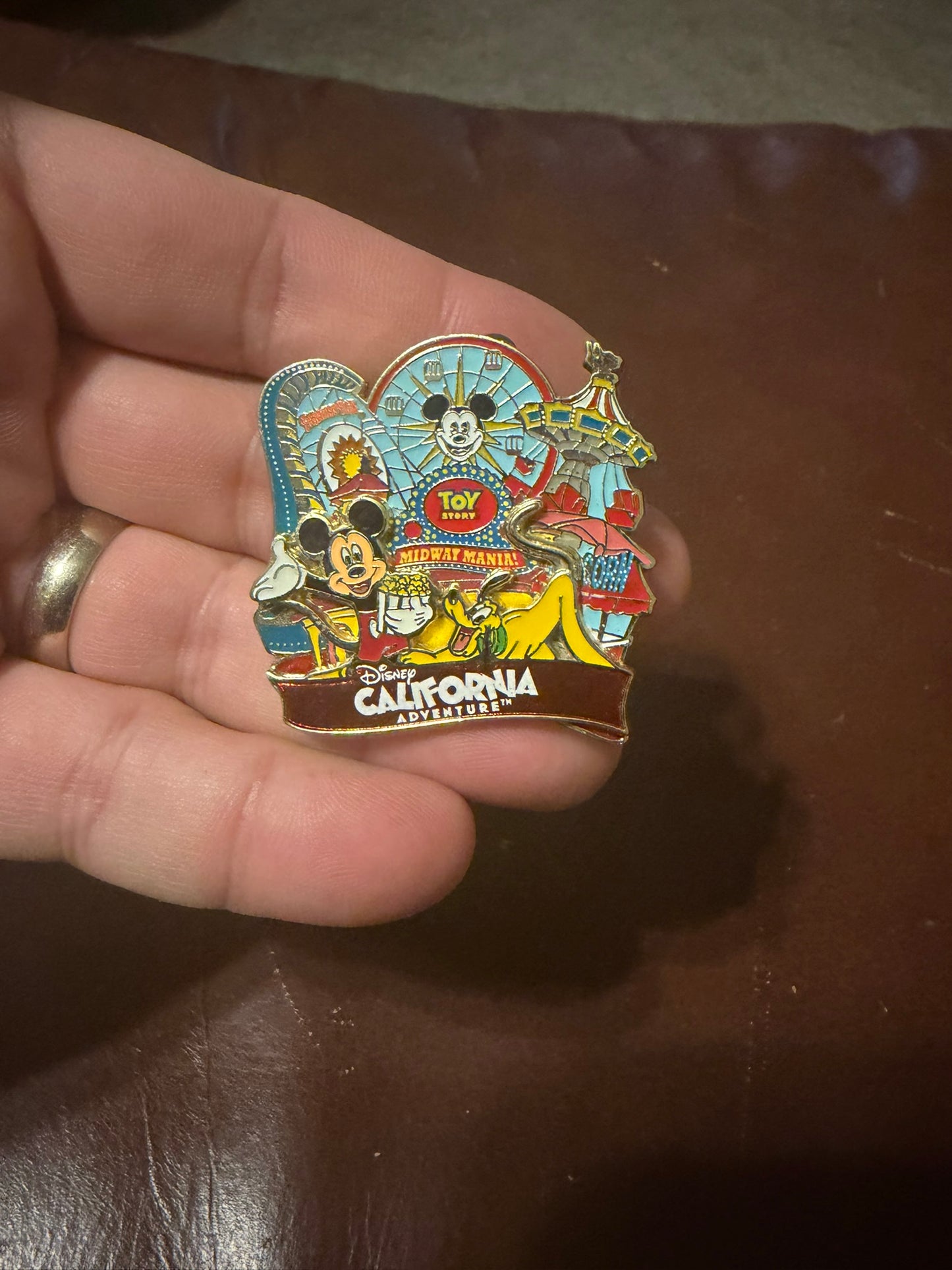 California Adventure 2011 Disney Trading Pin Mickey Pluto Popcorn Paradise Pier Used