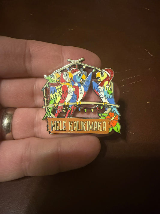 Disney 2019 Holiday Mele Kalikimaka Enchanted Tiki Room Birds Pin Christmas LE Used