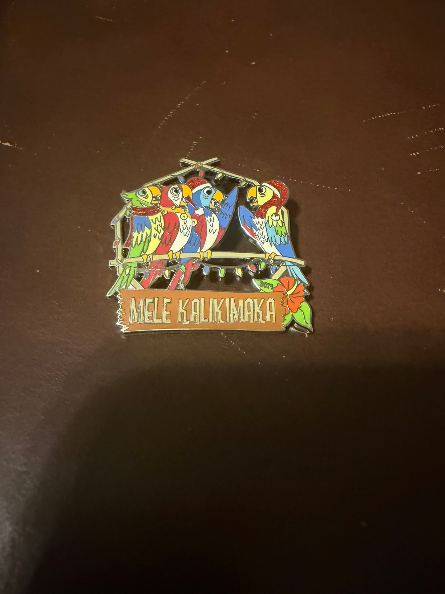Disney 2019 Holiday Mele Kalikimaka Enchanted Tiki Room Birds Pin Christmas LE Used