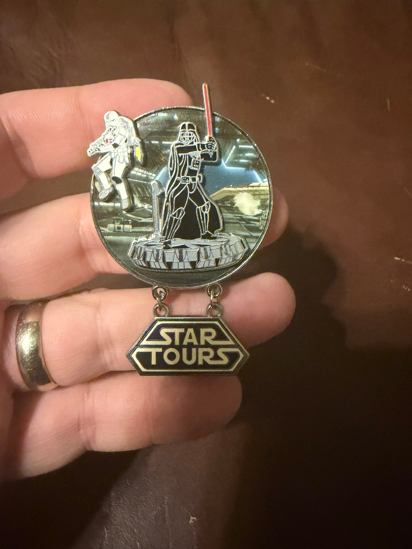Disney Pin Star Tours The Adventures Continue Darth Vader with Skytrooper Pin Used
