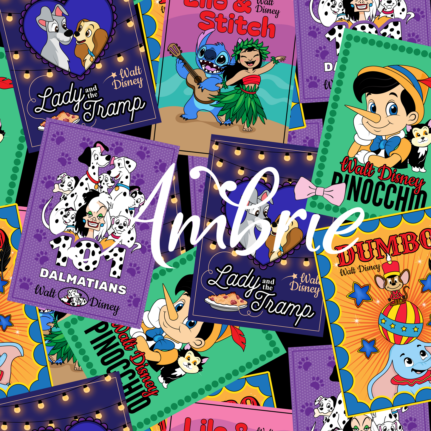 Posters Seamless Pattern, Magical Cartoon Seamless pattern, Fabric Sublimation