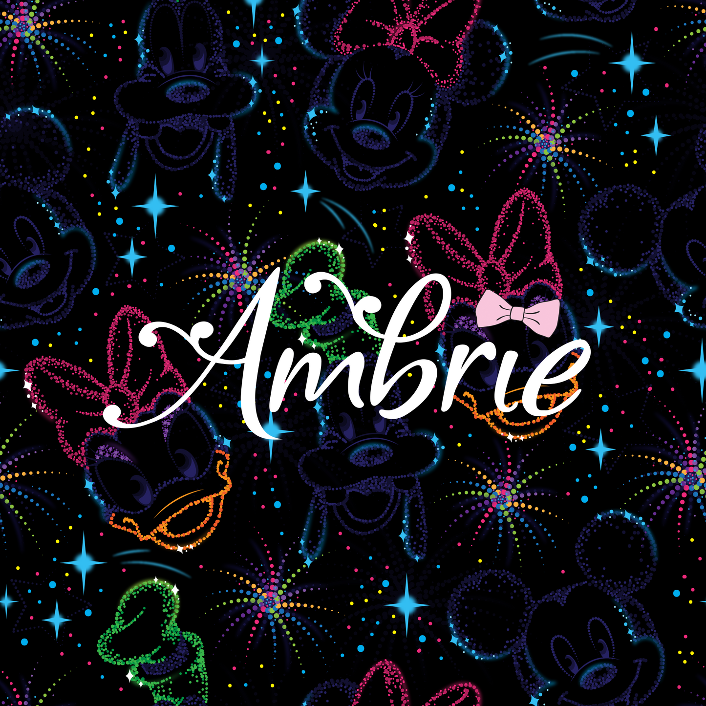 Character Fireworks Seamless Pattern, Magical Cartoon Seamless pattern, Fabric Sublimation