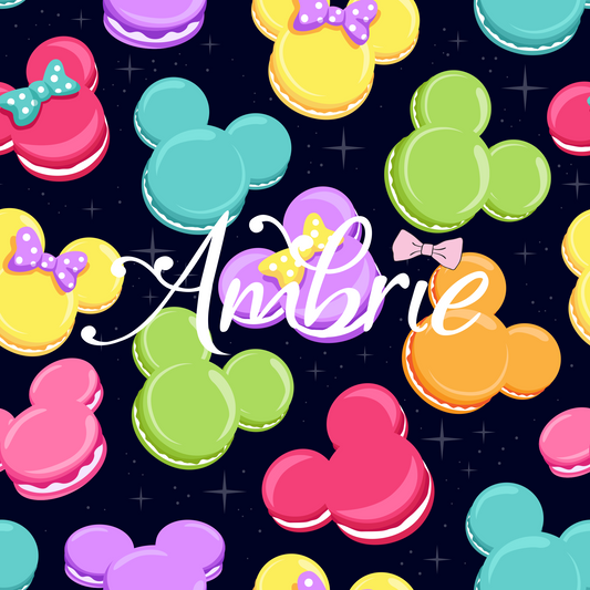Mickey Macaroons Seamless Pattern, Magical Cartoon Seamless pattern, Fabric Sublimation