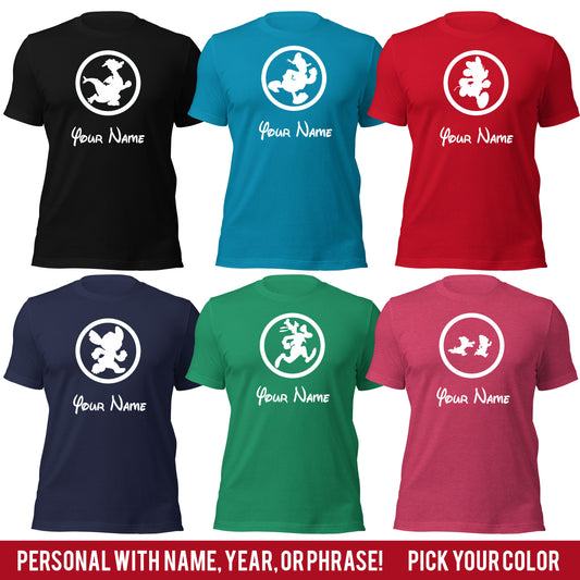 Customizable Family Running Emblems Graphic Tee - Pick Your Character