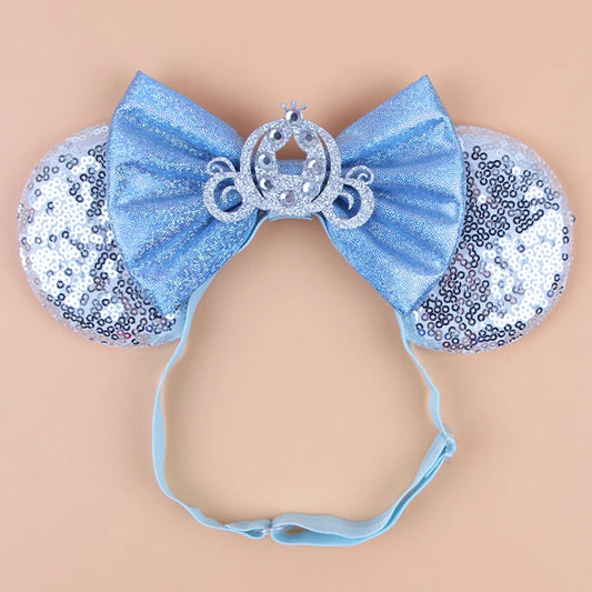 Cinderella Disney Mouse Ears Adjustable Elastic Headband For Babies, Kids, And Adults