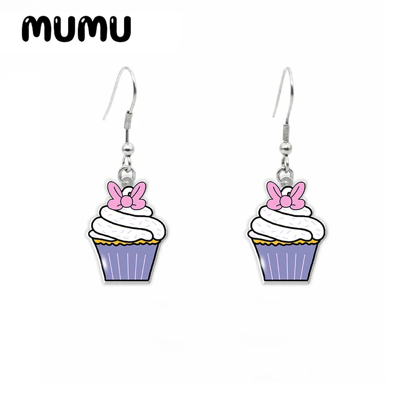 Mickey Mouse Cupcake Dangle Earrings