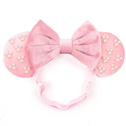 Pink Disney Mouse Ears Adjustable Elastic Headband For Babies, Kids, And Adults