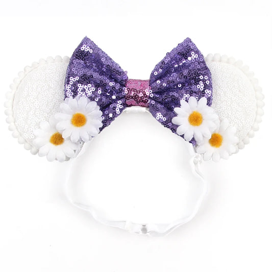 Daisy Disney Mouse Ears Adjustable Elastic Headband For Babies, Kids, And Adults
