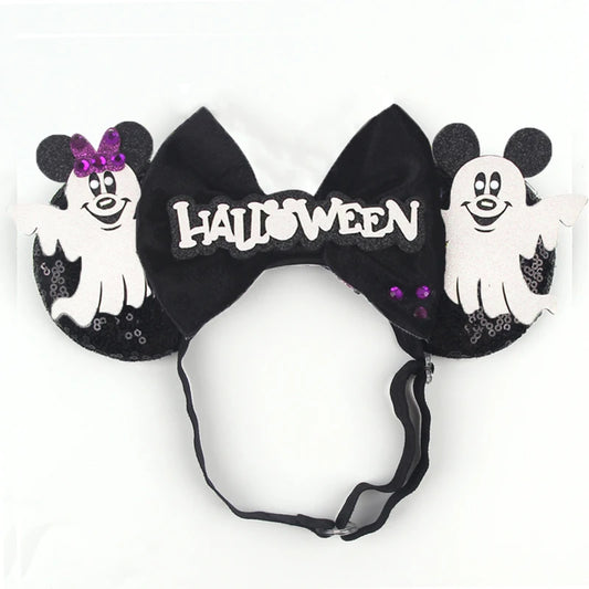 Halloween Disney Mouse Ears Adjustable Elastic Headband For Babies, Kids, And Adults