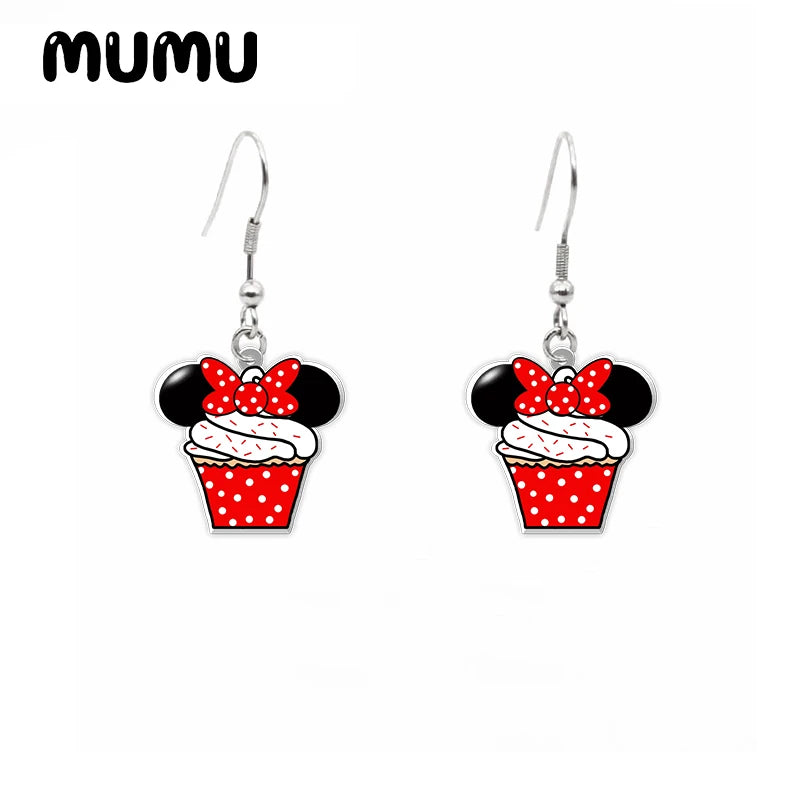 Mickey Mouse Cupcake Dangle Earrings