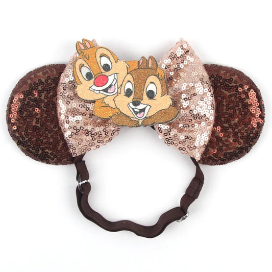 Chip And Dale Disney Mouse Ears Adjustable Elastic Headband For Babies, Kids, And Adults